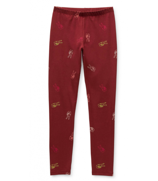 Thereabout Burgundy Peace Leggings 